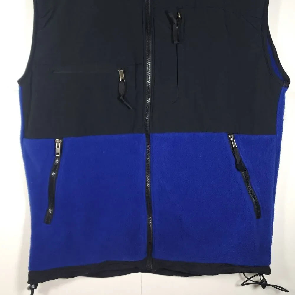 The North Face Men's Denali Vintage Blue Black Sz Medium Full Zip Fleece Vest